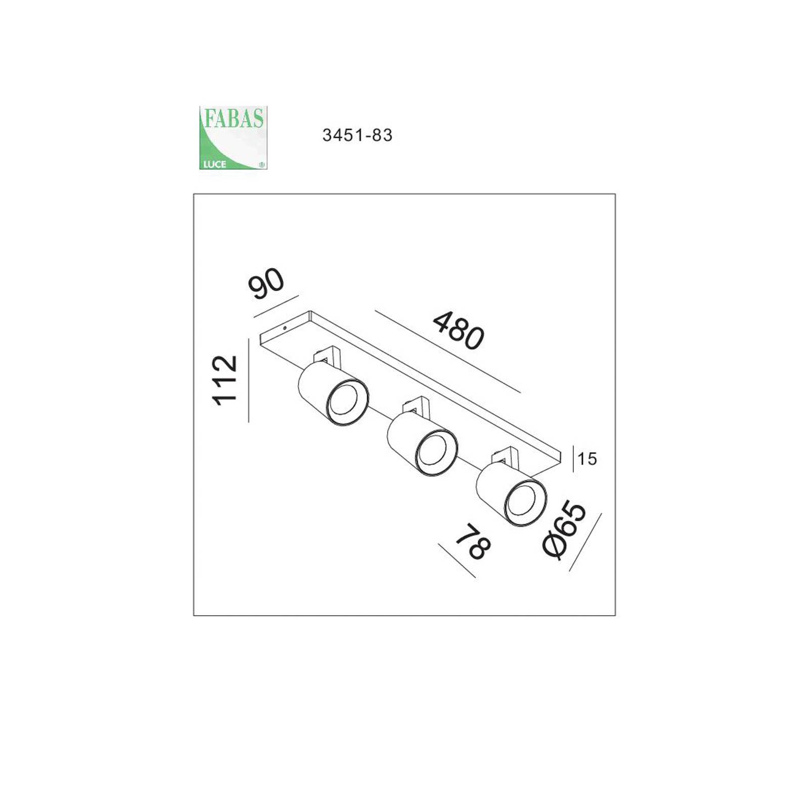 Fabas Luce Spot Modo, 3-flammig, weiß, Zierringe, GU10, Aluminium Modo, weiß / opal, für Flurbereich, Aluminium, Modern, Strahler
