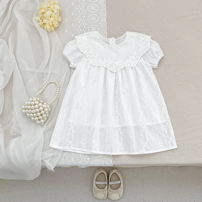 Neue Sommer Kinder Baby Mädchen Kleid Süße Stickerei Prinzessin Kleid Neue Baumwolle Kinder Baby Mädchen Kleid Kinder Kleidung Kleid Outfits Image