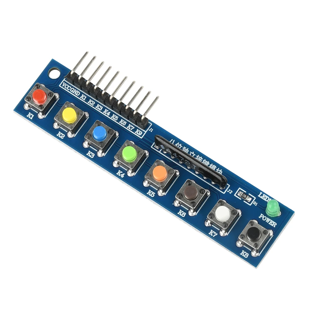 8-Tasten-Touch-Tastenmodul mit LED-Anzeigeleuchten für Mikrocontroller ARM Raspberry Pi – individuelle Tap-Tasten-Tastatur Image