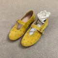 2025 été marque Mary Jane chaussures pour femmes mode Rivet daim classique rétro marron décontracté fond souple confortable chaussures plates pour femme