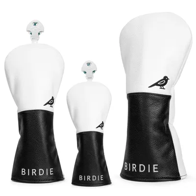 White Premium Leather Birdie Golf Head cover Elegant EmbroideryHigh Quality Golf club Driver Head