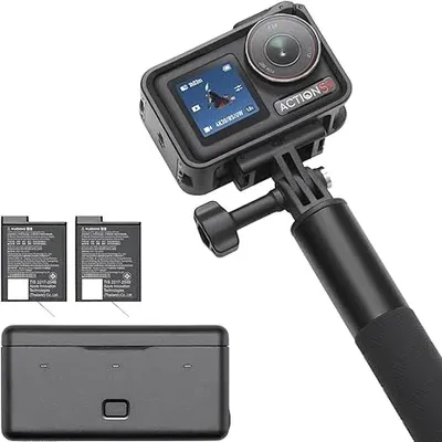 Osmo Action 5 Pro Adventure Combo, Action Camera 4K with 1/1.3" Sensor, 12h Extended Battery Life