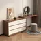 Armoire de rangement en bois nordique pour chambre à coucher blanche pour femme, miroir LED, table de maquillage, meubles de maison modernes