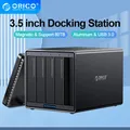 ORICO Custodia magnetica per HDD Custodia per disco rigido esterno a 5 alloggiamenti Custodia per HDD USB 3.0 a SATA da 3,5 pollici in alluminio con ventola incorporata
