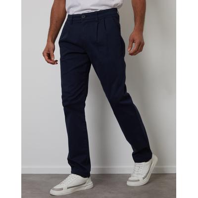 Threadbare Men's Navy Relaxed Fit Stretch Chino Trousers