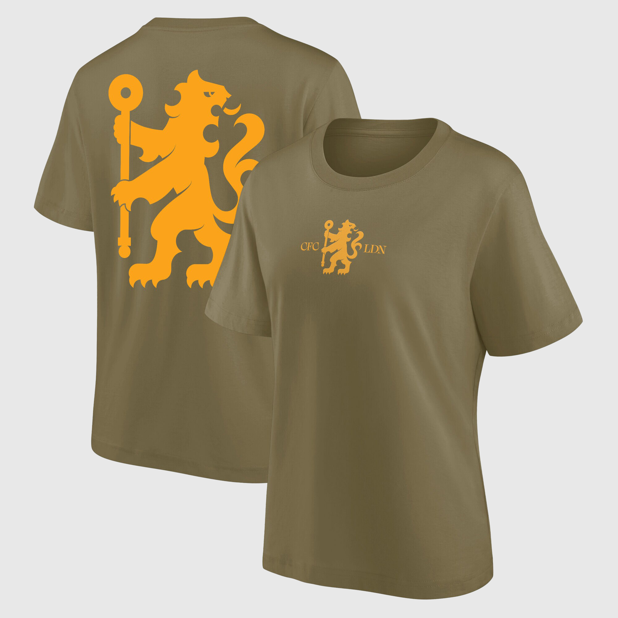 Chelsea Rampant Lion Fashion Oversized T-Shirt – Khaki – Damen Image