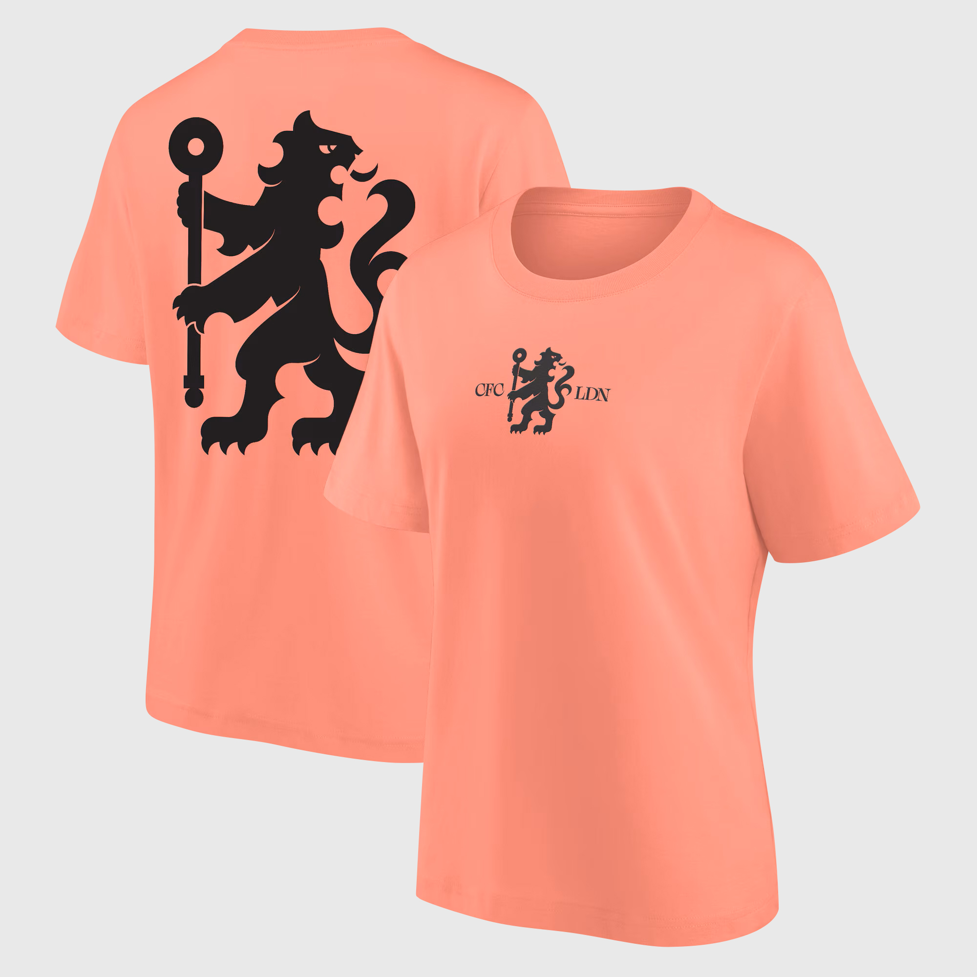 Chelsea Rampant Lion Fashion Oversized T-Shirt – Coral Haze – Damen Image