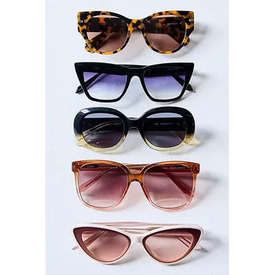 Quay Impromptu Novelty Round Sunglasses at Free People in Black Yellow/Smoke