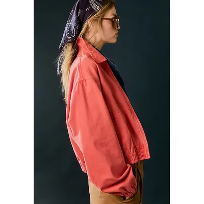 We The Free Birdie Track Jacket at Free People in Poppy Red, Size: Large
