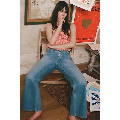 We The Free Sunny Afternoon Ankle Flare Jeans at Free People in Summertime Blues, Size: 30