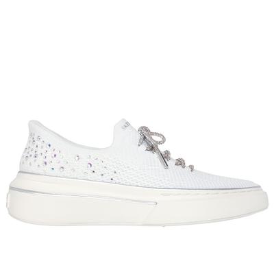 Skechers Women's Slip-ins: Cordova Classic - Glitz and Stones Sneaker | Size 8.5 | White | Textile