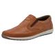 Slipper RIEKER, Herren, Gr. 43, braun, Leder, Veloursleder, sportlich, Schuhe, Loafer, Schlupfschuh, seitliche Stretcheinsätze und Perforation