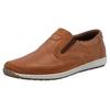 Slipper RIEKER, Herren, Gr. 44, braun, Leder, Veloursleder, sportlich, Schuhe, Loafer, Schlupfschuh, seitliche Stretcheinsätze und Perforation