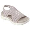Sandale SKECHERS "FLEX APPEAL 4.0-BOLDEST", Damen, Gr. 39, grau (steinfarben), Textil, casual, Schuhe, Trekking Sandale mit Stretch Fit Funktion, Topseller
