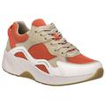 Keilsneaker JOSEF SEIBEL "Lissi 13", Damen, Gr. 41, weiß, orangerot, hellbraun, Leder, Textil, kontrastfarbene Details, sportlich, Schuhe, Sportschuh, Freizeitschuh, Schnürschuh mit Plateau und Keilabsatz