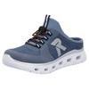 Clog RIEKER SPORT, Damen, Gr. 37, blau (jeansblau), Lederimitat, Textil, sportlich, Schuhe, Schlupfschuh, Sabot, Sneaker mit aufgesetztem Schnellverschluss