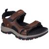 Sandale SKECHERS "PREWITT-RIGDON", Herren, Gr. 44, braun (dunkelbraun, schwarz), Lederimitat, Textil, kontrastfarbene Details, casual, Schuhe, Trekking Sandale, Outdoorsandale mit Luxe Foam Ausstattung