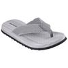 Zehentrenner SKECHERS "TANTRIC-FRITZ", Herren, Gr. 45, grau (hellgrau), Textil, used, casual, Schuhe, Sommerschuh, Schlappen, Poolslides, Badeschuh, mit weichem Zehensteg