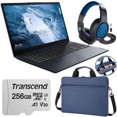 Lenovo IdeaPad 1 15.6" FHD Touchscreen Laptop Intel Core i5 (Abyss Blue) + Transcend 256GB microSDXC Card Bundle