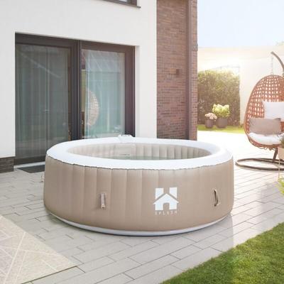 Home Deluxe - Outdoor Whirlpool splash - Ø208 cm 6 Personen Farbe: Beige Pool Outdoor Hot Tub Image