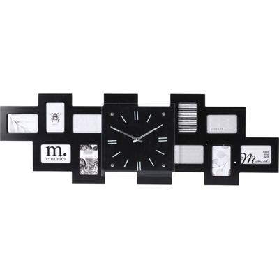 Wanduhr mit 10 schwarzen Bilderrahmen, 80 x 4 x 26 cm Image
