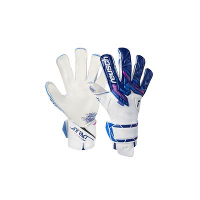 Torwarthandschuhe REUSCH "Attrakt RE:GRIP Evolution", Damen, Gr. 9,5, pink (pink, blau), 39% Polyester, 5% Polyamid, 6% Polyurethan, 50% Elastodien, mehrfarbig, sportlich, Handschuhe, mit Evolution Cut