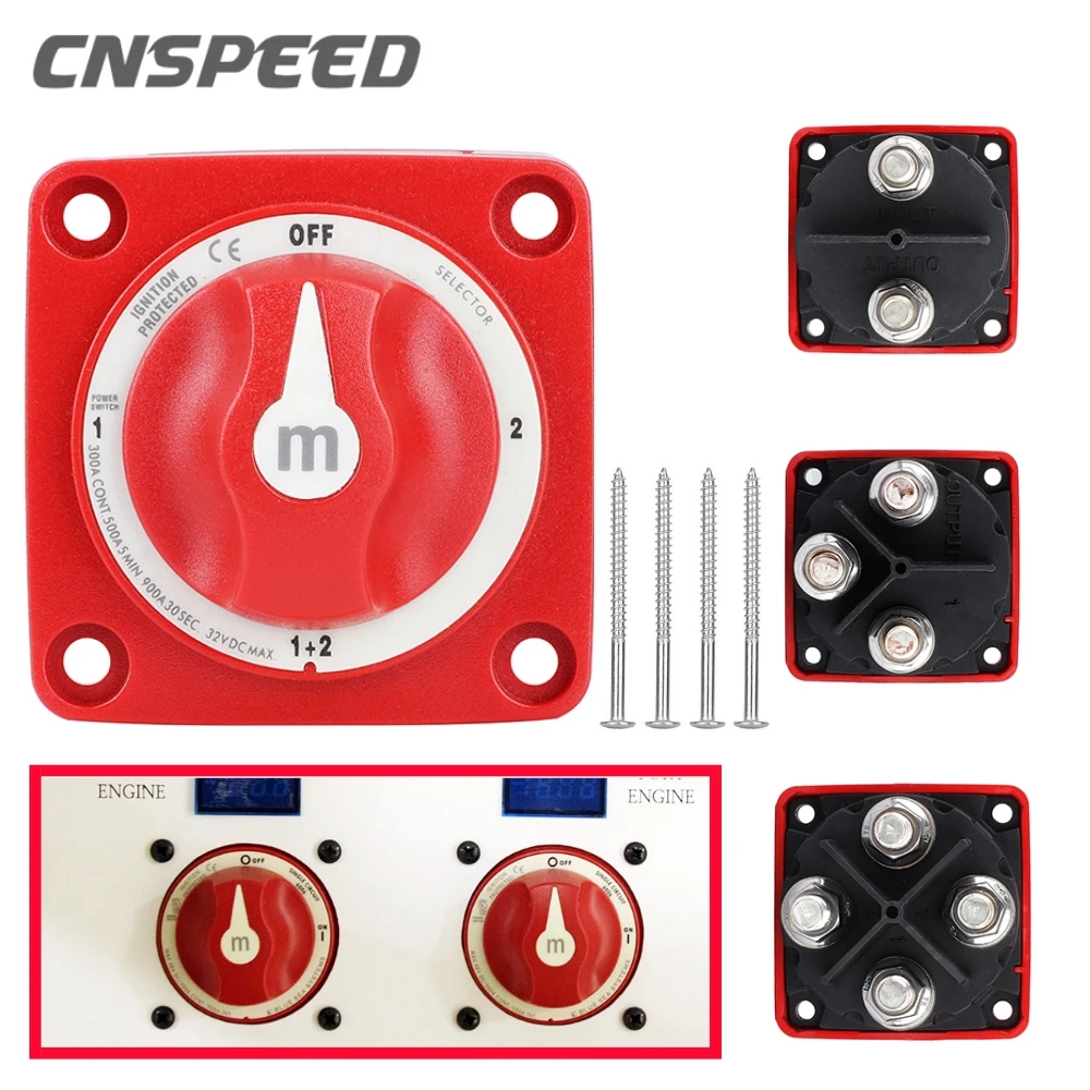 2 3 4 Position Battery Mass Switch Cut Single Dual M-Series Marine Boat 12-48V 100-300A Heavy Duty Isolator Disconnect Rotary