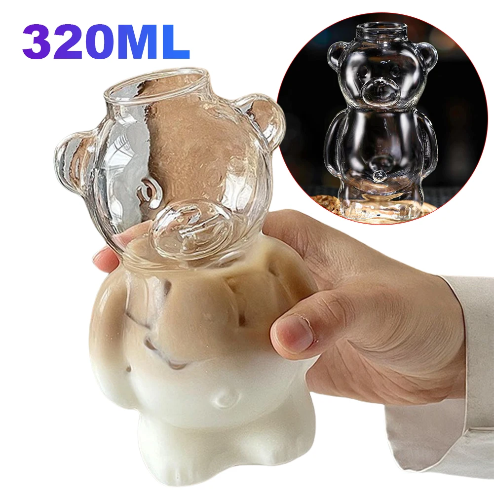 Hitze beständige Milch krug Cocktail glas Bär geformte Glas Tasse Getränke gläser für Freundinnen weibliches Geburtstags geschenk Image