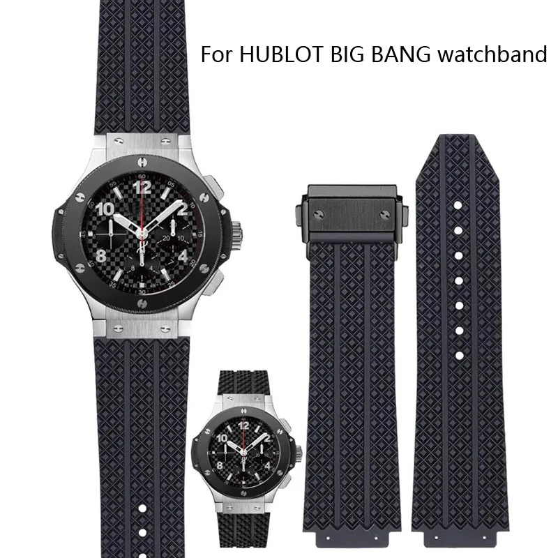 Uhrenarmbänder Für HUBLOT BIG BANG Silikon 26mm * 19mm 24mm * 17mm Wasserdicht Männer armband Kette Uhr Gummi Uhr Armband Kette Image