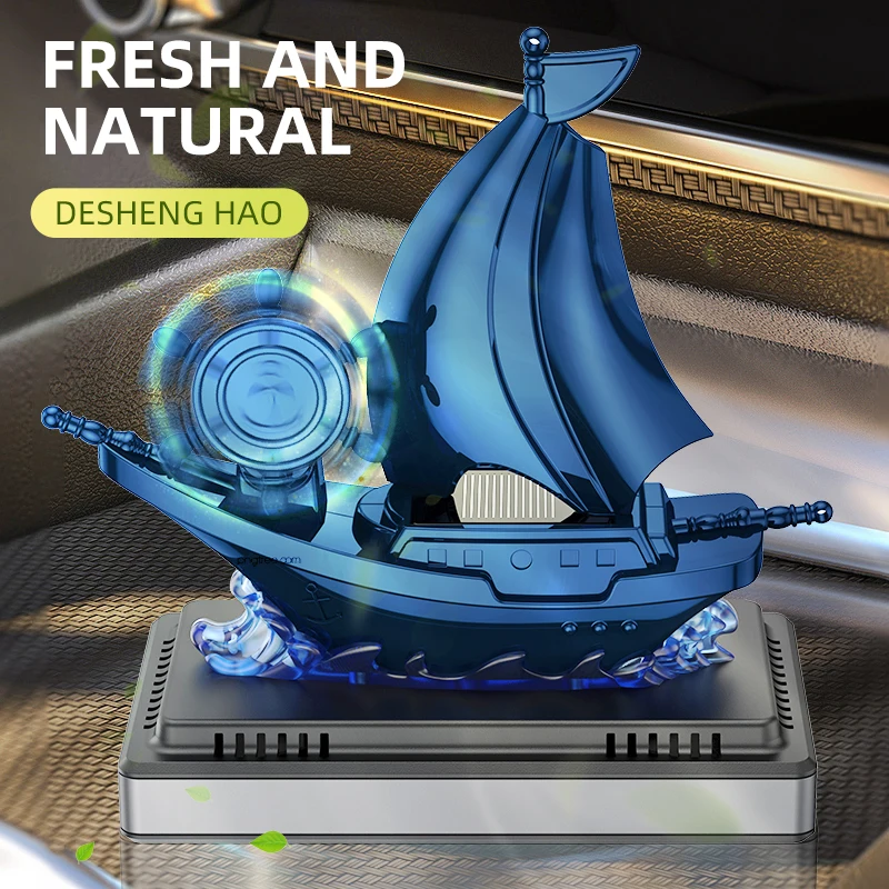 Solar Auto Diffusor Parfüm Lufterfrischer Ornament für Auto Armaturenbrett Boot Form Design Parfüm Duft Diffusor Geruch Image