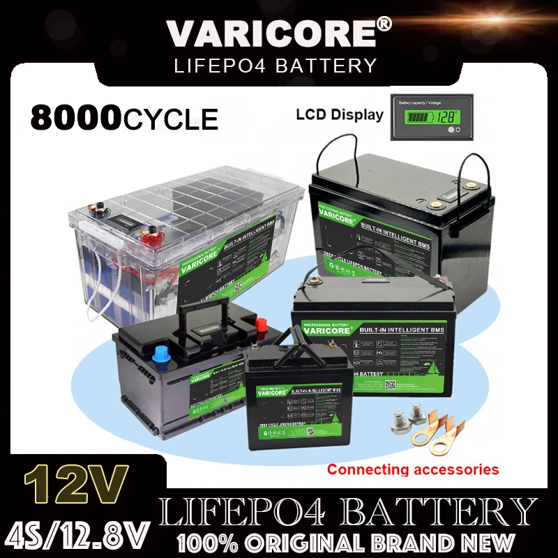 VariCore 12V/12,8V 340Ah 280Ah 180Ah 120Ah 100Ah 60Ah 4s LiFePO4 Batterie Lithium-Eisenphosphat-Akkus für Reisen und Camping Zollfrei Image
