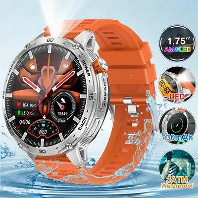 LIGE Männer Smart Watch für Android iOS Outdoor 730 mAh Lange Standby Smartwatch Mann LED Taschenlampe Anruf Uhr Sport Fitness tracker
