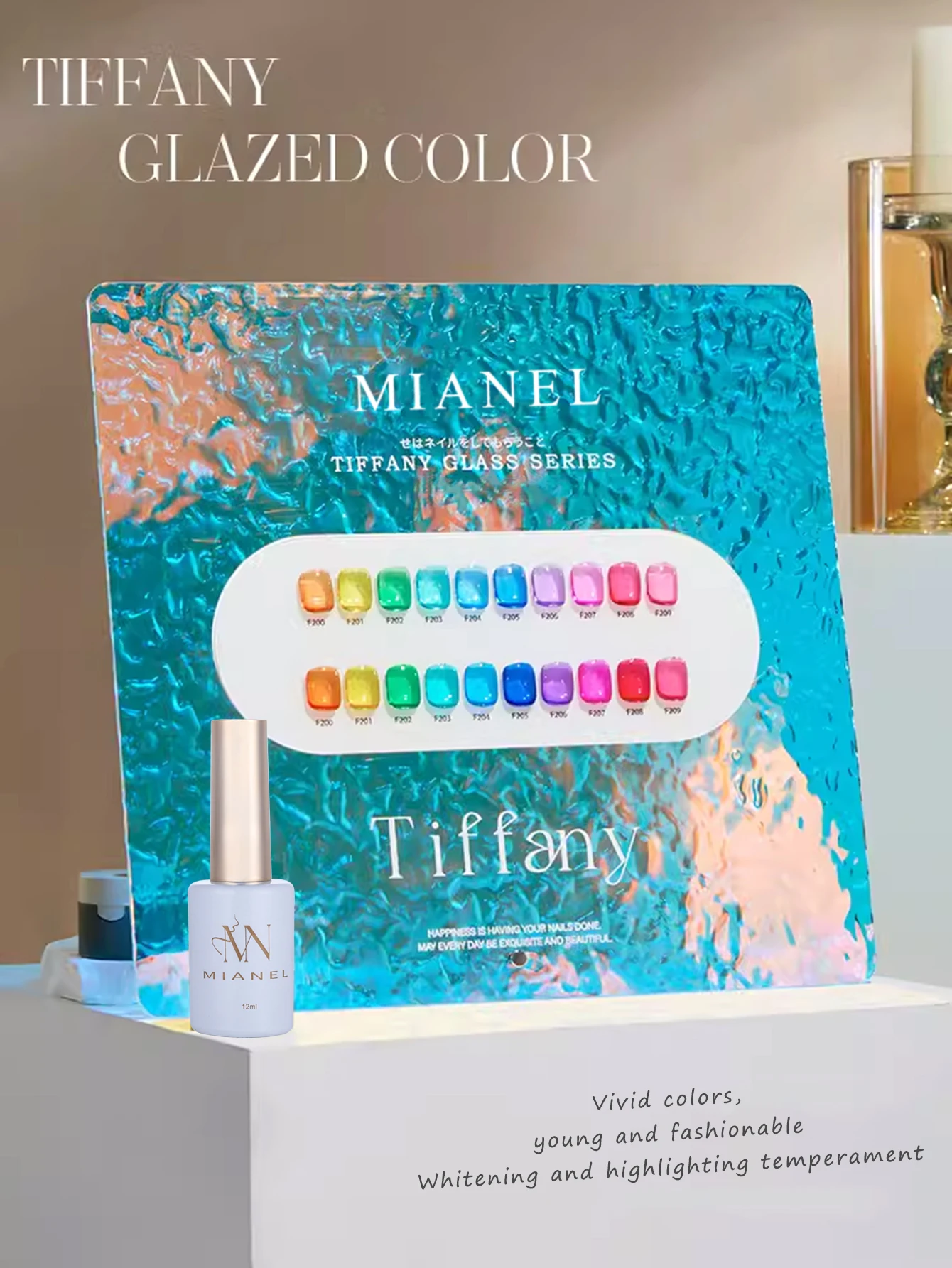 MIANEL 12ML 1-10 Stück Difanni Candy Glass Gel Nagellack, Ice-Clear Dopamin Spring Nails, Nail Art Fantasy Nagellack Image
