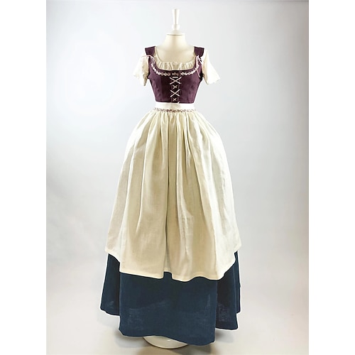 Mittelalterlich Renaissance Kleid Abschlussballkleider Abendkleid Dienstmädchenkostüm Wikinger Kostüm Damen königlich Halloween Karneval Maskerade Leistung LARP Renaissance-Messe Erwachsene Kleid Image