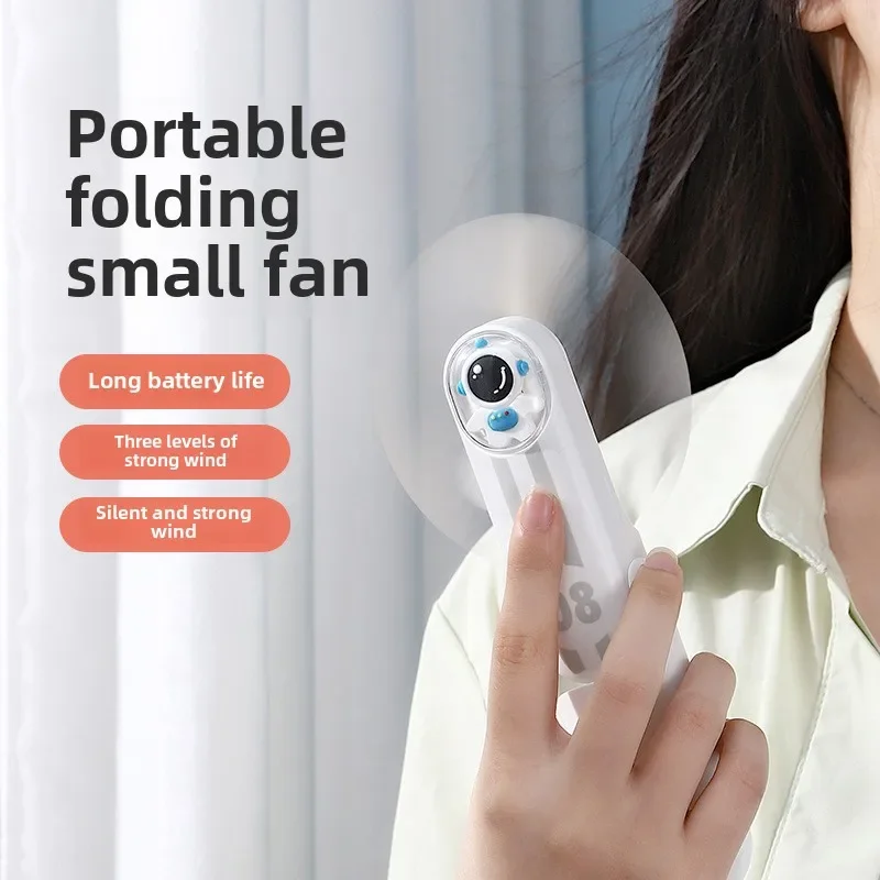 Mini-Ventilator für den Außenbereich, tragbar, zusammenklappbar, Handventilator, kreative Tasche, praktischer kleiner Ventilator, geeignet für Reisen und Familiengebrauch im Freien Image