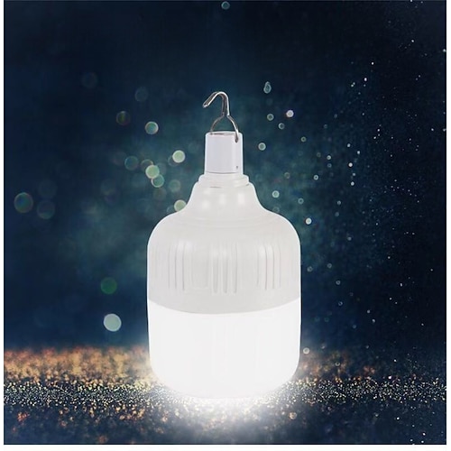 LED-Notlichtlampe, 3600 mAh Akku, wiederaufladbar über USB, 5 Beleuchtungsmodi, Energiesparlampe mit Haken für Picknick im Freien, Campingzelt, Nachtmarkt, 200 W Image