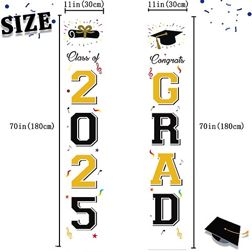 2025 Abschlussdekorationen Glückwünsche Absolvent Eingangsschilder für alle Schulen oder Klassen 2025 Abschlussfeierdekorationen Weihnachtsgeschenk Image