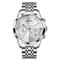 Olevs 3673 Herrenuhren Rhombus Zifferblatt Mondphase Zeiger Uhr massiver Edelstahl wasserdicht Datum Armbanduhr