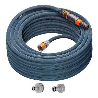 GARDENA Textilschlauch Gartenschlauch Liano Xtreme 25m SET (Komplett-Set mit Spritze)