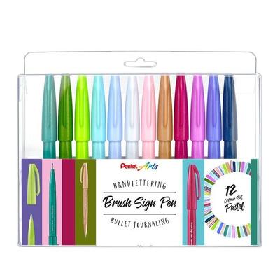 Pentel Brush-Pen-Set »Pastel SES15C-12« Set (12 Stück)