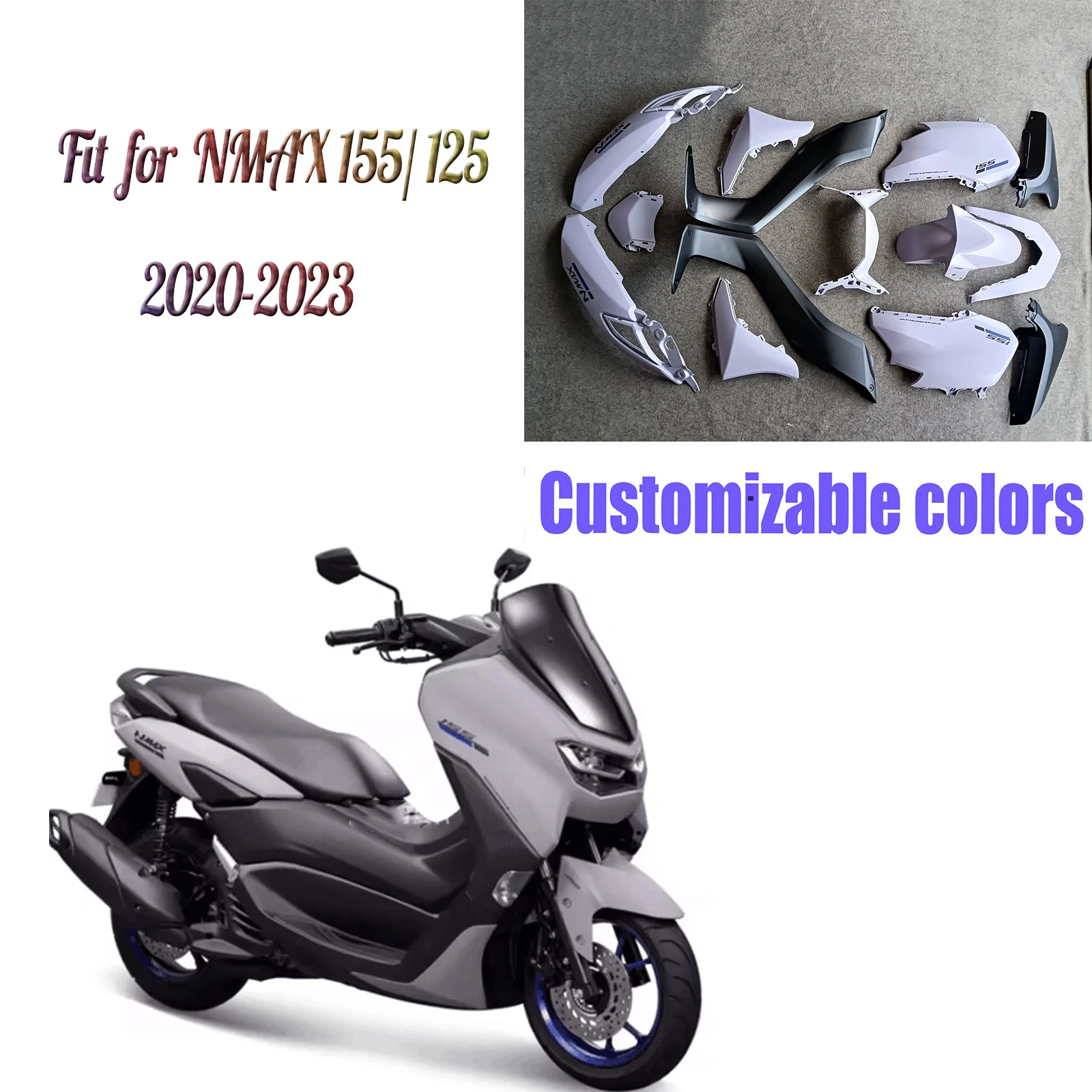 Misura per il 2020 - 2024 Yamaha Nmax155 NMAX125 Set carenatura moto Kit carrozzeria personalizzato NMAX 155 N-MAX 125 2021 2022 2023