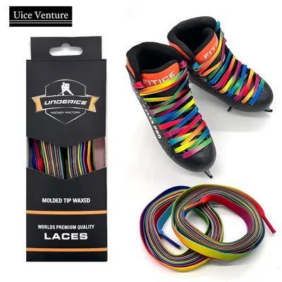 Ice Hockey Skate Laces 72-130inch Hockey Accessories Dual Layer Braid Reinforced Waxed Tip Design
