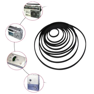 10Pcs 1.2mm Universal Cassette Tape Machine Belts Assorted Common Square Rubber Belt for CD DVD Recorders
