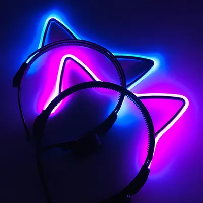 1 pc Girl Decorative Colorful Glow Led Headband Women Nightclub Decor Hair Ornament Children