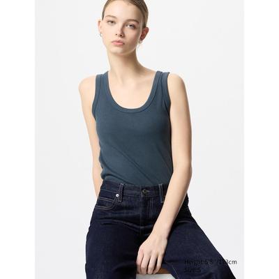 Uniqlo - Soft Ribbed Vest Top - Blue - XS