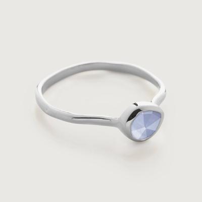 Sterling Silver Siren Gemstone Small Ring Blue Lace Agate