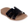 Pantolette SKECHERS "DESERT KISS LOW-PEAK LOOK", Damen, Gr. 41, schwarz, Lederimitat, modisch, Schuhe, Flats, Sandale mit Fußbett