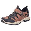 Slip-On Sneaker RIEKER, Herren, Gr. 47, braun (braun, schwarz), Lederimitat, Textil, sportlich, Schuhe, Schlupfschuh, Trekkingschuh, Outdoorschuh mit luftigen Lochungen