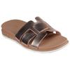 Pantolette SKECHERS "DESERT KISS LOW-PEAK LOOK", Damen, Gr. 37, rosa (roségoldfarben), Lederimitat, metallic, modisch, Schuhe, Flats, Sandale mit Fußbett, Topseller