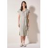 Sommerkleid CECIL, Damen, Gr. XXL (46), US-Größen, pumice beige, Stoff, 55% Leinen, 45% Viskose, unifarben, casual, gerade knielang, V-Ausschnitt, Kurzarm Bündchen, Kleider, mit seitlichen Einschubtaschen
